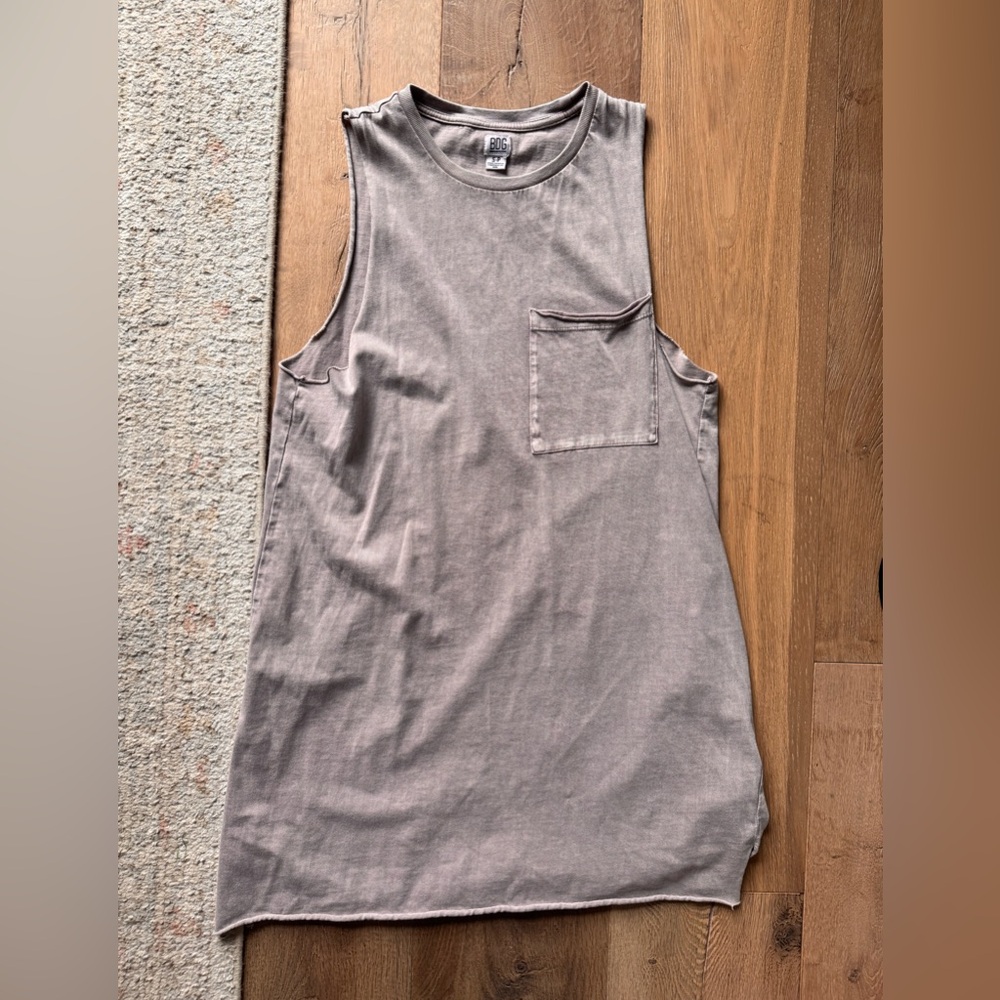 BDG Taupe Muscle Tee Dress with Pocket